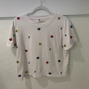 Madewell Embroidered Cropped Tee